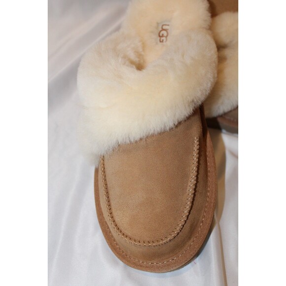 UGG WOMEN'S SUEDE SHEARLNG FUR LINED SLIPPERS CHESTNUT NIB - Picture 5 of 7